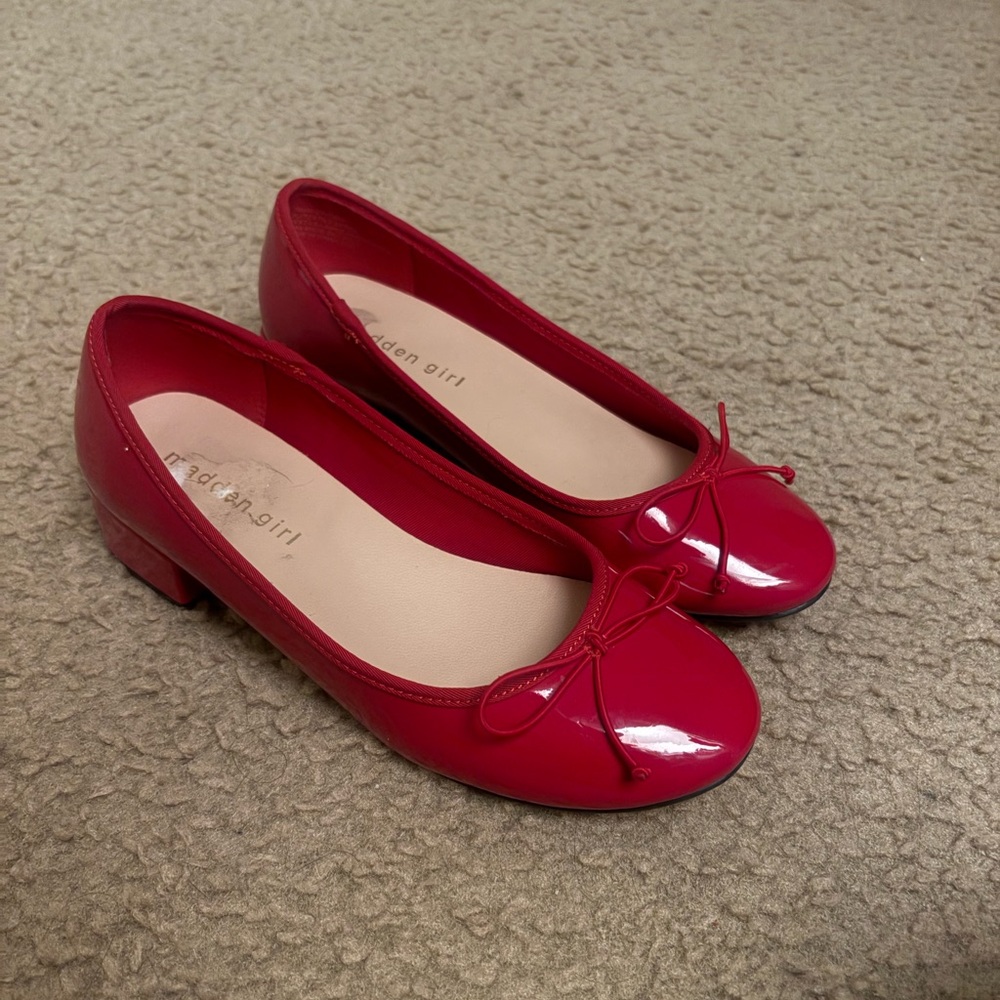 Madden Girl Glossy Red Flats
